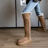 2025 New Solid Color Velvet Thickened Long Tube Women's Snow Boots Thick Sole Fashion Versatile Knee High Tube Cold Protection