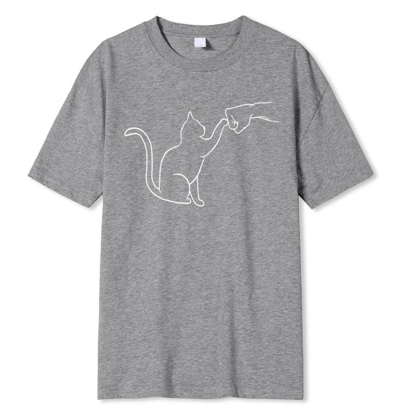 Соглашение с котом Забавные принты Мужские футболки Удобная одежда Уличная одежда Футболки Хип-хоп Футболки с круглым вырезом из 100% хлопка Мужские