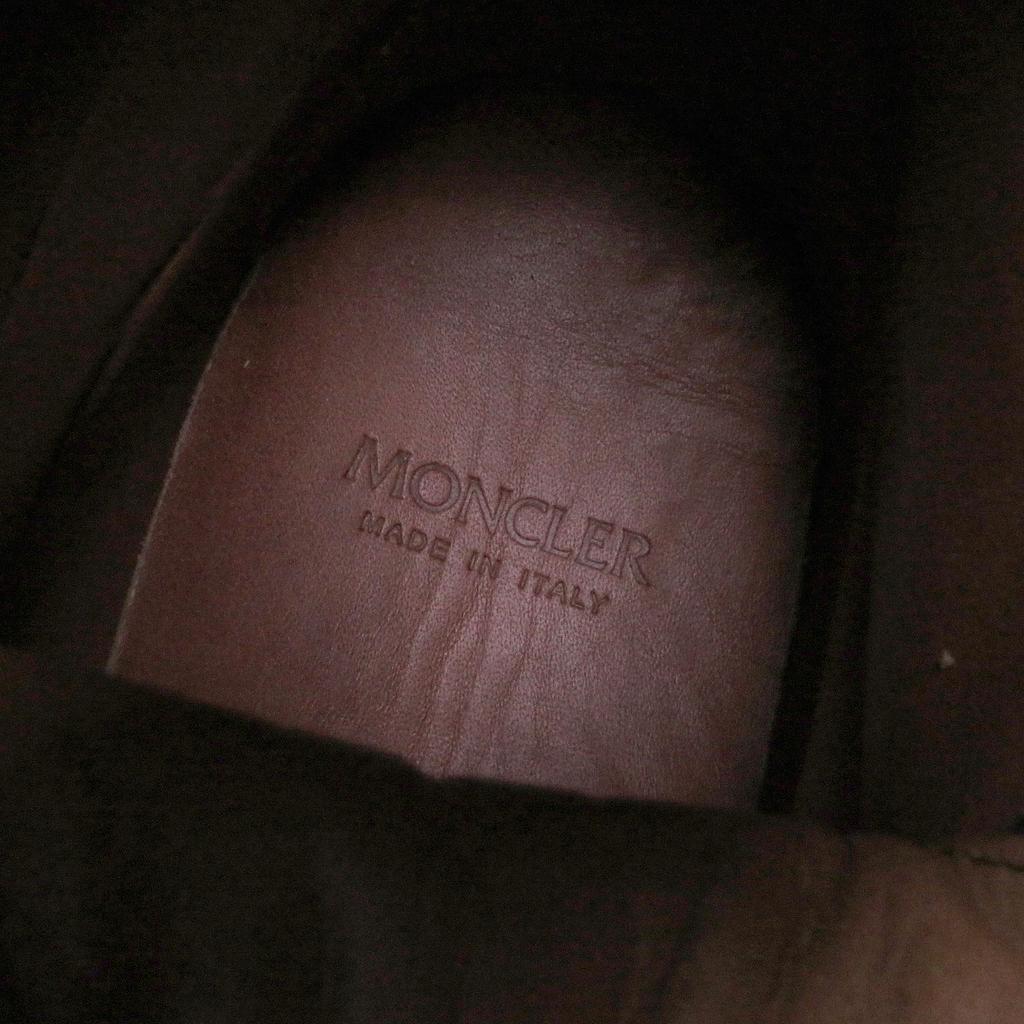 Идеальные ботильоны MONCLER Металлический логотип шнуровка черная кожа мужские 43 Б/у