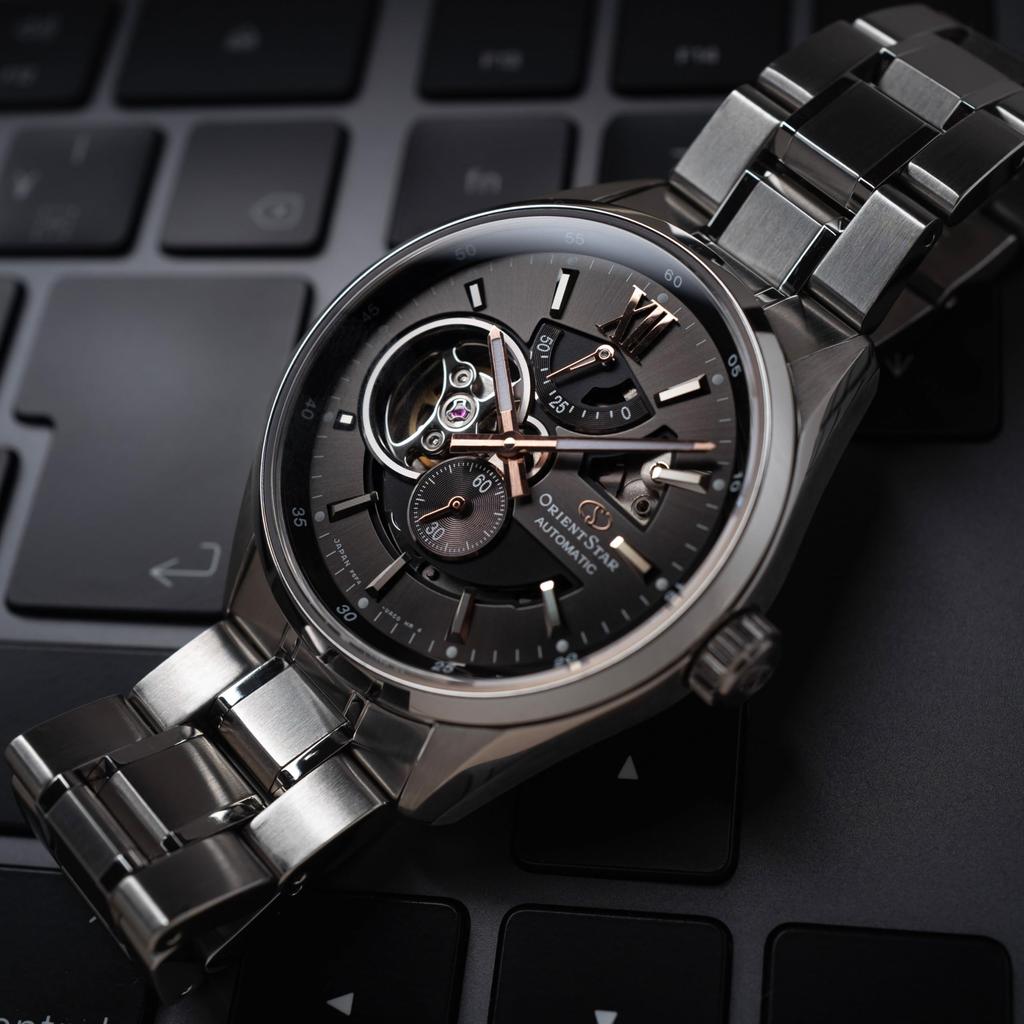 [ORIENT STAR] Автоматические мужские часы Modern Skeleton Open Heart Mechanical, сделано в Японии, 2 года гарантии, модель RK-AV0005N, серые