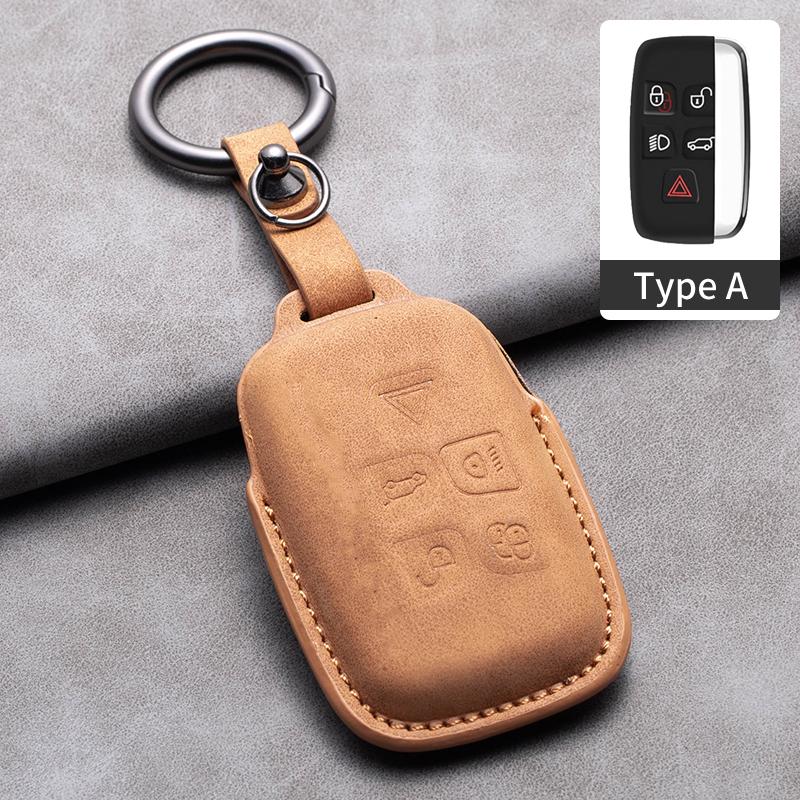 Подходит для Land Rover Range Rover Sport Evoque Freelander Подходит для Jaguar Xf Xj Xe Xjl Xf Натуральная кожа Автомобильный чехол для умного ключа Брелок Авто