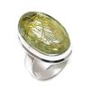 Golden Rutile Gemstone 925 Sterling Silver Jewelry Ring Size 9