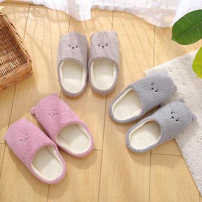 Женские тапочки из кораллового флиса, ультралегкие бесшумные нескользящие туфли для спальни с замшевой подошвой и зимними теплыми хлопковыми сандалиями на плоской подошве
