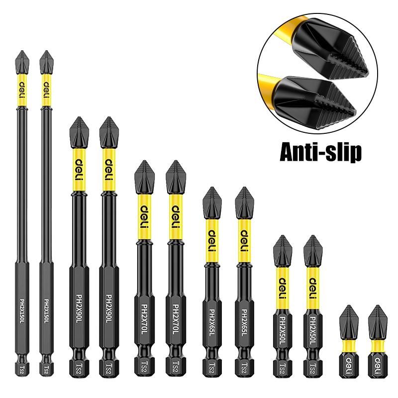 Non-Slip Impact Batch Head Strong Magnetic Cross High Torque Hardness Screw 25/50/65/70/90mm Waterproof Ph2 Screwdriver Bits Set