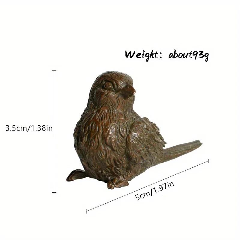 Small Sparrow Statue Metal Tea Pet Table Ornament Home Decoration Accessories Retro Bird Animal Figurines Miniatures Craft