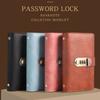 PU Leather 100 Envelope Challenge Binder With Password Lock Banknote Colletion Booklet