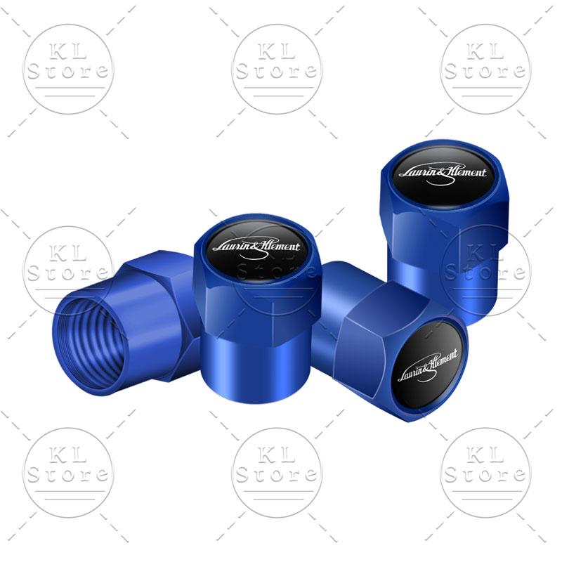 4pcs Laurin & Klement Logo Car Wheel Tire Valve Air Stem Caps Dust-proof Cover Decor For Skoda Kamiq Fabia Yaris Kodiaq Octavia