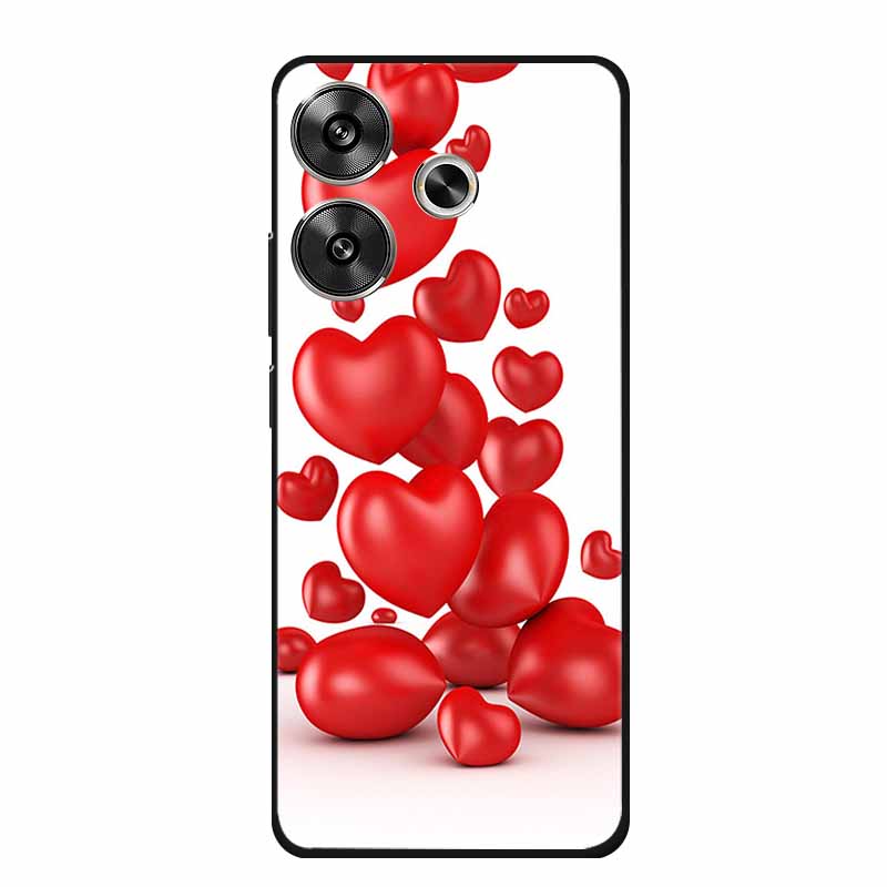 6.79" For Poco M6 4G Case POCOM6 Phone Cover Black Silicone Soft Back Cover Case For Xiaomi Poco M6 4G Case M 6 Protective Coque