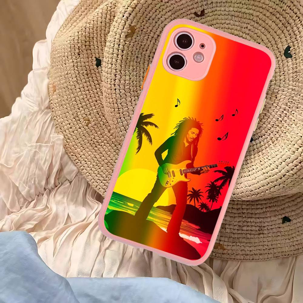 Bob Marley Singer For iPhone 16 15 14 Plus 13 12 11 Pro Max X XS MAX Translucent Matte Shockproof Cover