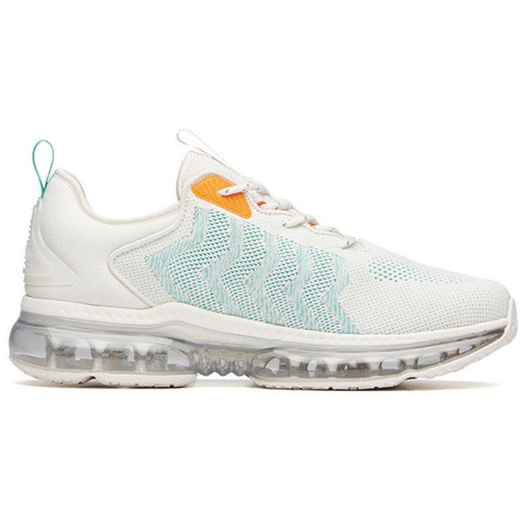 Anta Running Series Full-Length Air Cushion Sports Shock Absorption Low-Top Running Shoes Men Sneakers White Green 912135505-1