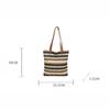 Women Fashion Striped Summer Beach Straw Knitting Shoulder Bag Handwoven Handbags Portable Large Capacity Casual Tote CLE