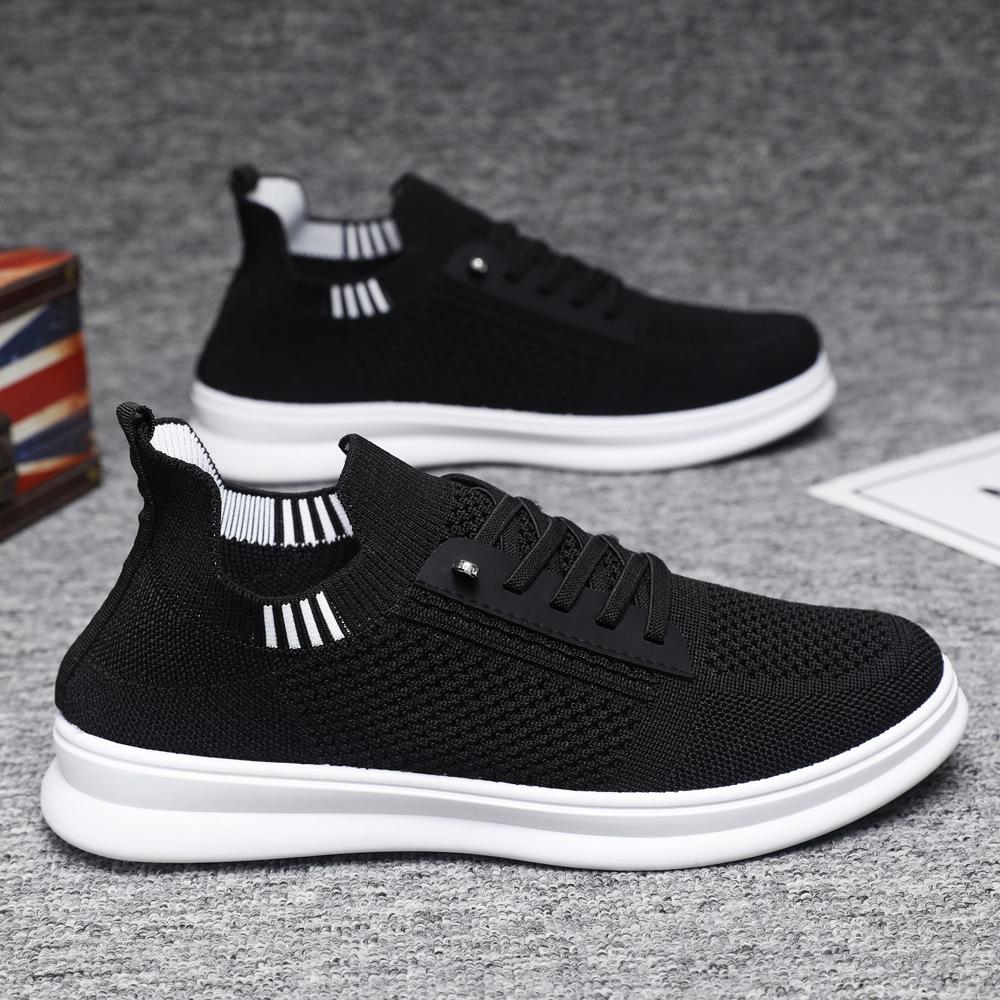 Летние тонкие кеды с сеткой Fly-knit, студенческая спортивная и повседневная обувь