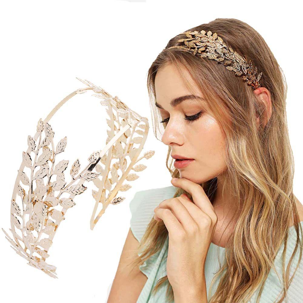 Gold Fashion Party Women Cat Ear Zinc Zinc Alloy Leaf Girl Hair Hoop Headband Tiara Hairband