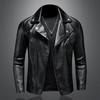 Leather Jacket Men's Trendy Korean Style Handsome Jacket Stand Collar Diagonal Zipper Slim Cycling Jersey Motorcycle Jacket Spring and Autumn