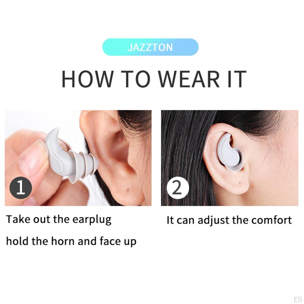 1 Pair Reusable Ear Plugs for Sleeping Noise Cancelling Suitable Shooting, Swimming, Work, with