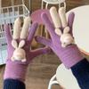 Творческие забавные вязаные перчатки Big Goose женские зимние теплые на флисовой подкладке утолщенные холодостойкие студенческие варежки для верховой езды