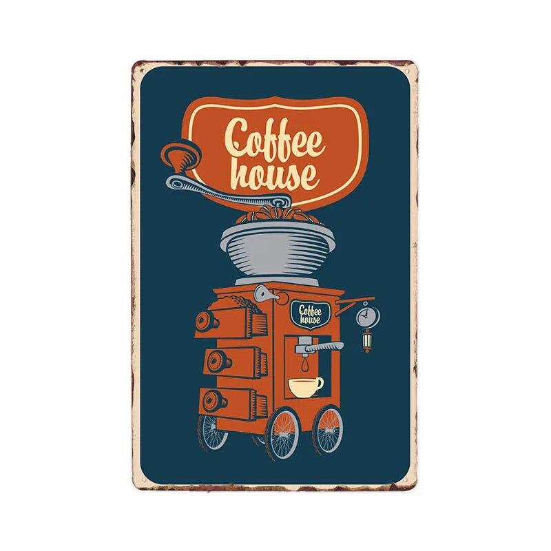 Retro Metal Coffee Tin Signs Cafe Shop Plaque Vintage Bar Pub Wall Decorative Poster Home Decor 20x30cm