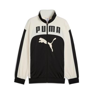 Puma Ss25 Повседневная спортивная мода Куртка со стойкой Унисекс Куртка Черный Белый 631468-51