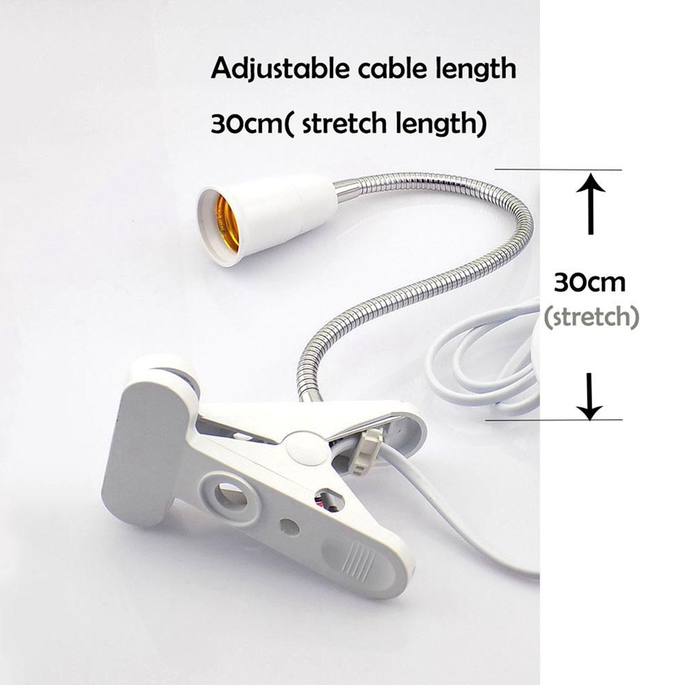 Гибкий держатель настольной лампы на 360 градусов E27, базовая розетка, зажимной кабель с выключателем для домашнего освещения для выращивания растений