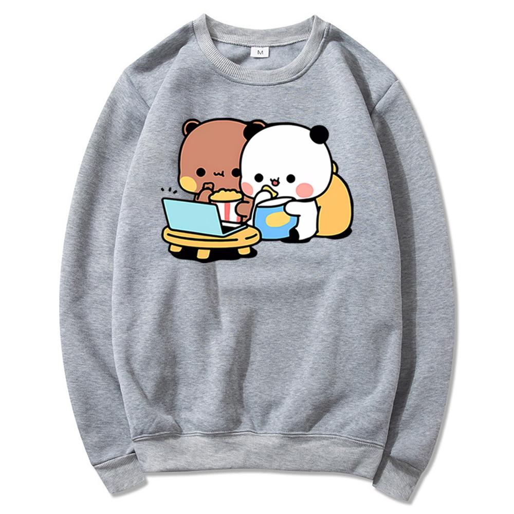 Cute Bubu and Dudu Sweatshirt Cartoon Panda Bear Bubu and Dudu Graphic Hoodies Women Men Tops Kawaii Printed Harajuku Sweatshirts