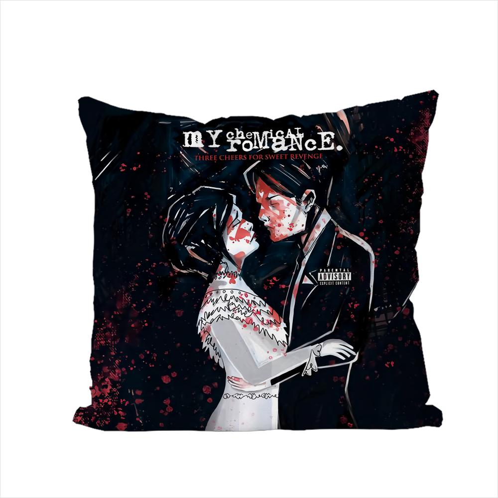 Подушка с принтом группы My Chemical Romance Наволочка для Автомобиля Дивана Декоративная Домашняя Двусторонняя Печать Плюшевая Квадратная Подушка-плед Чехол
