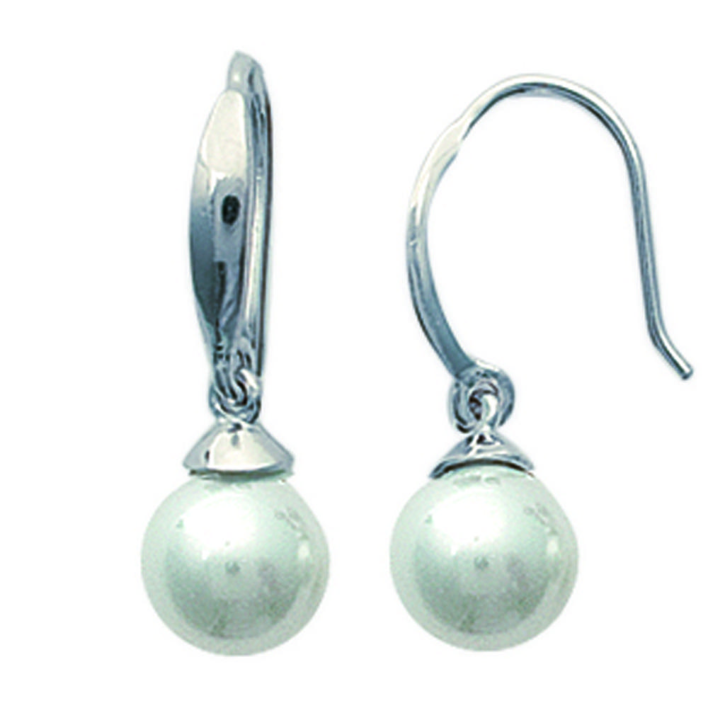 Les Trésors De Lily [L3948] - Silver Earrings 'Perla' Silver White (rhodium-plated) - 6 Mm