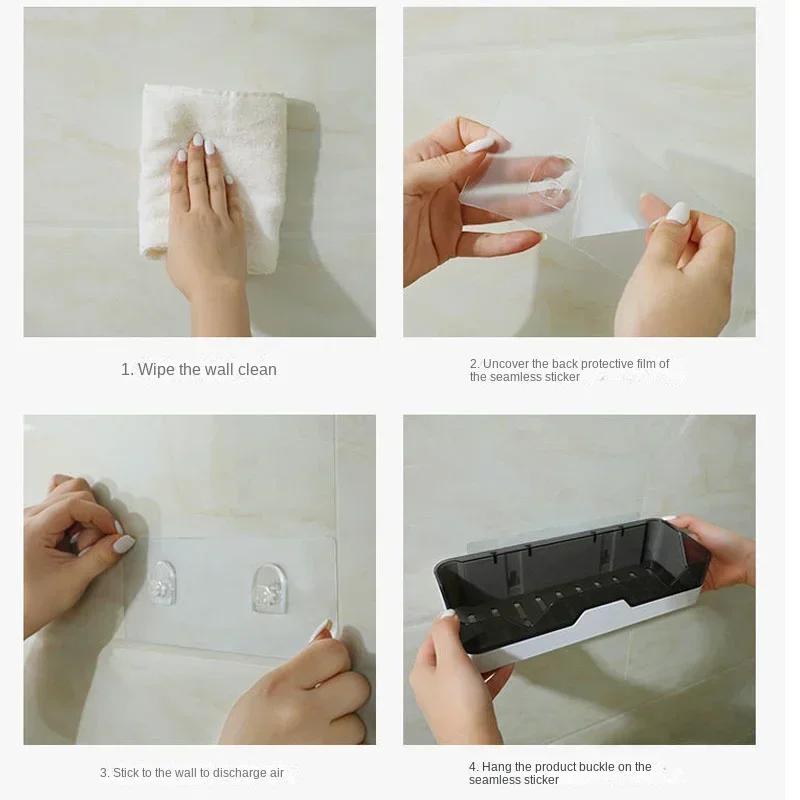 Полка для ванной комнаты, органайзер, стеллаж для хранения душа, черные угловые полки, настенный алюминиевый держатель для туалетного шампуня без дрели