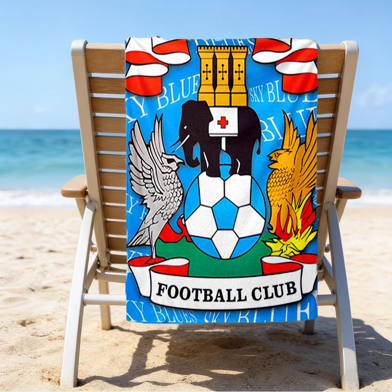 Newcastle United Crest Printed Beach Towel, Super Soft Microfiber, Perfect Gift Birthday, for Pool, Beach, Travel, for family and friends