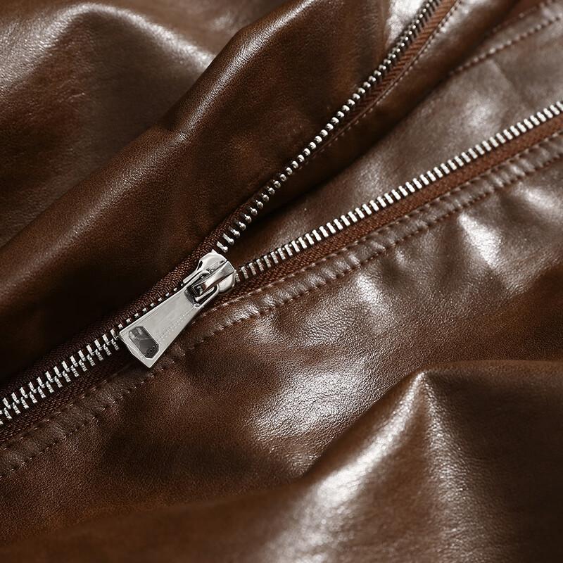 Женская укороченная ретро куртка из ПУ-кожи с длинным рукавом