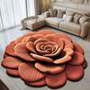 Floral Floor Mat Non-Slip Absorbent Bathroom Rug 3D Realistic Flower Pattern Floor Rug