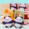 Ink Blue Jinnew Mini Panda Set Pendant Cute Plush Keychain And Transparent Bag