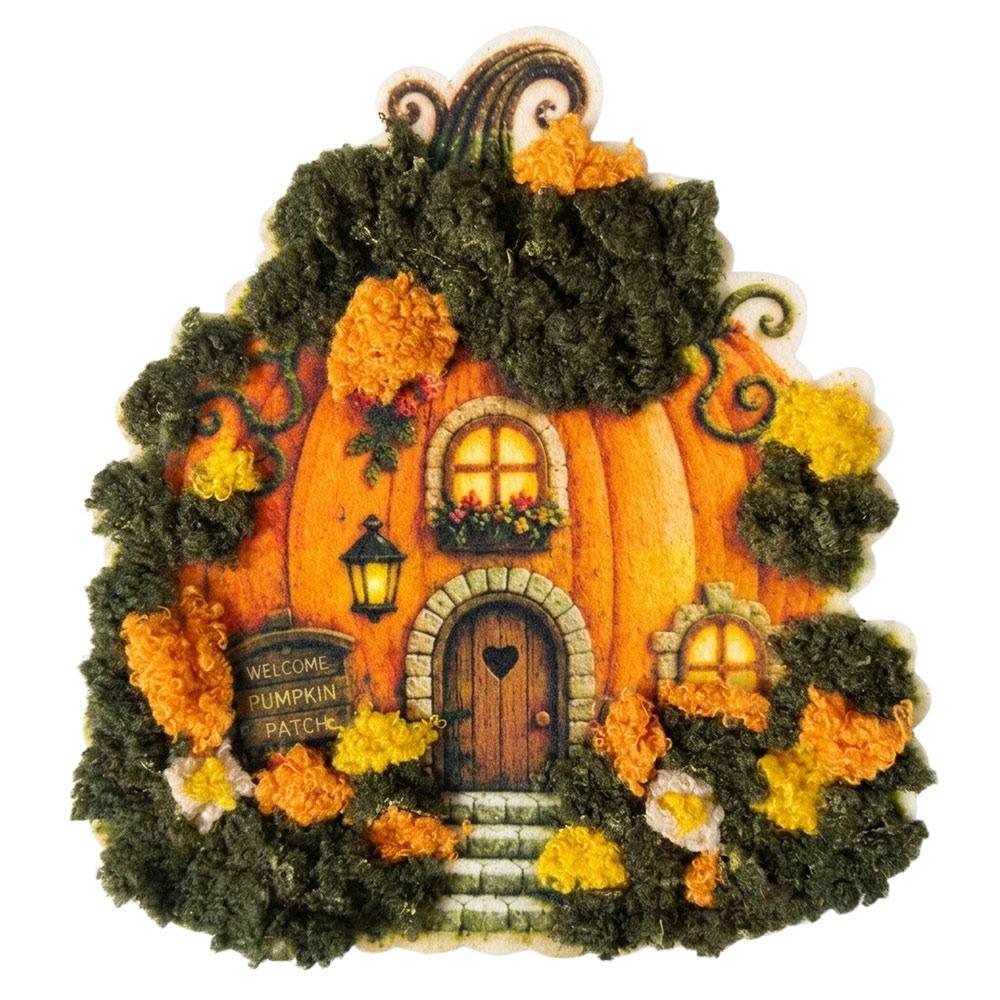 DIY Village 3D Fabric Poke Art Kit Floral Mushroom Cottage Craft Set for Adult Beginner Handmade