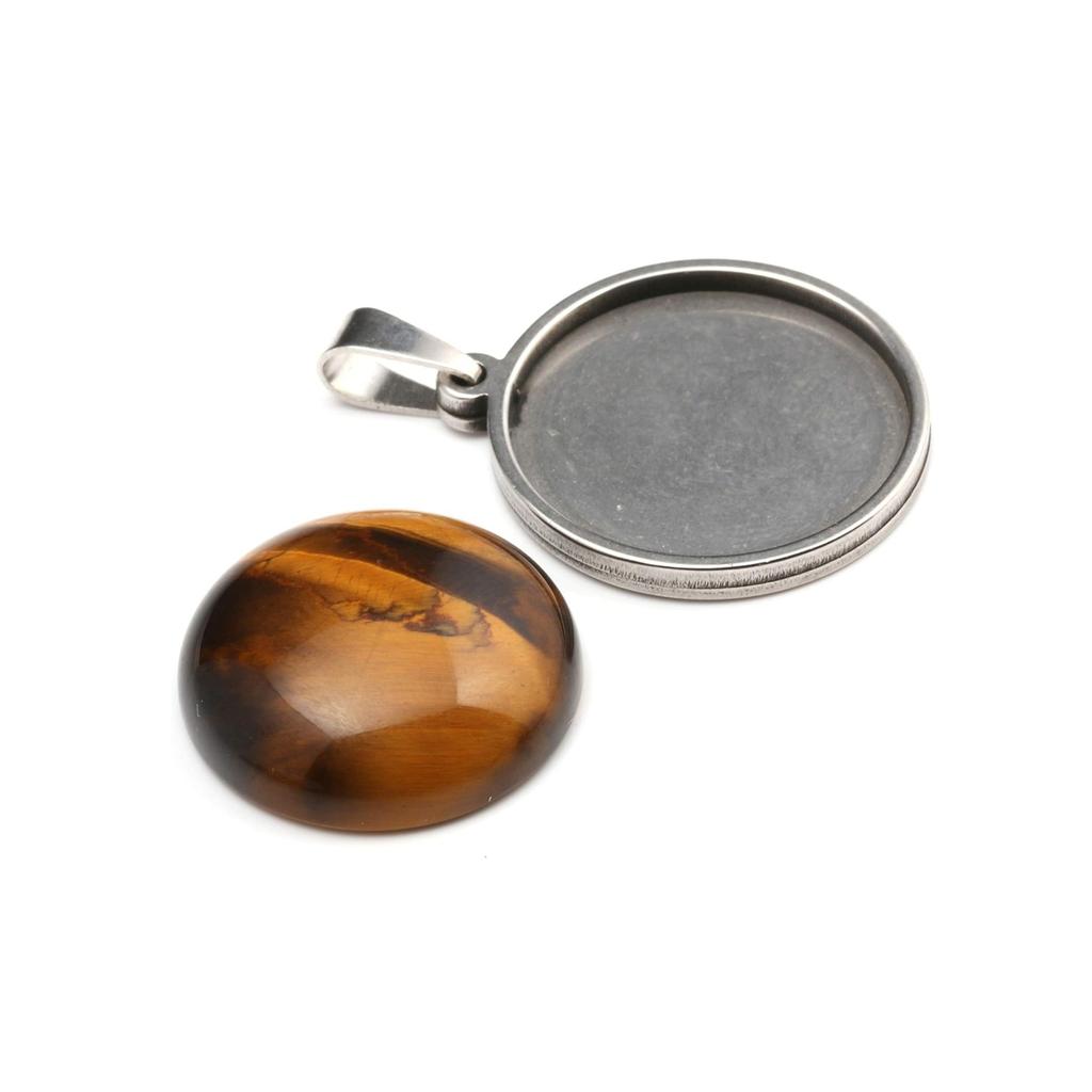 10Pcs, Energy Natural Stone Crystal Quartz Agate Malachite Turquoise Gemstone Cabochons, Fashion Handmade Round Ring Setting for Jewelry Making DIY