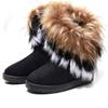 Foreign Trade Large Size Snow Boots Women's New Flat-bottomed Fluffy Warm Boots Imitation Fox Fur Snow Boots Wholesale
