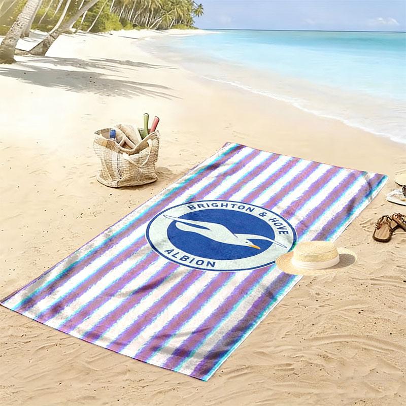 Пляжное полотенце с принтом Brighton & Hove Albion, Большое мягкое быстросохнущее полотенце для пляжа, кемпинга, плавания