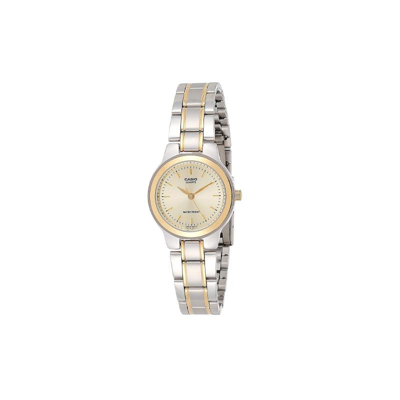 Casio Серия STANDARD, простой деловой циферблат, кварцевый механизм, японские и корейские часы, женские часы, золотой циферблат LTP-1131G-9ARDF