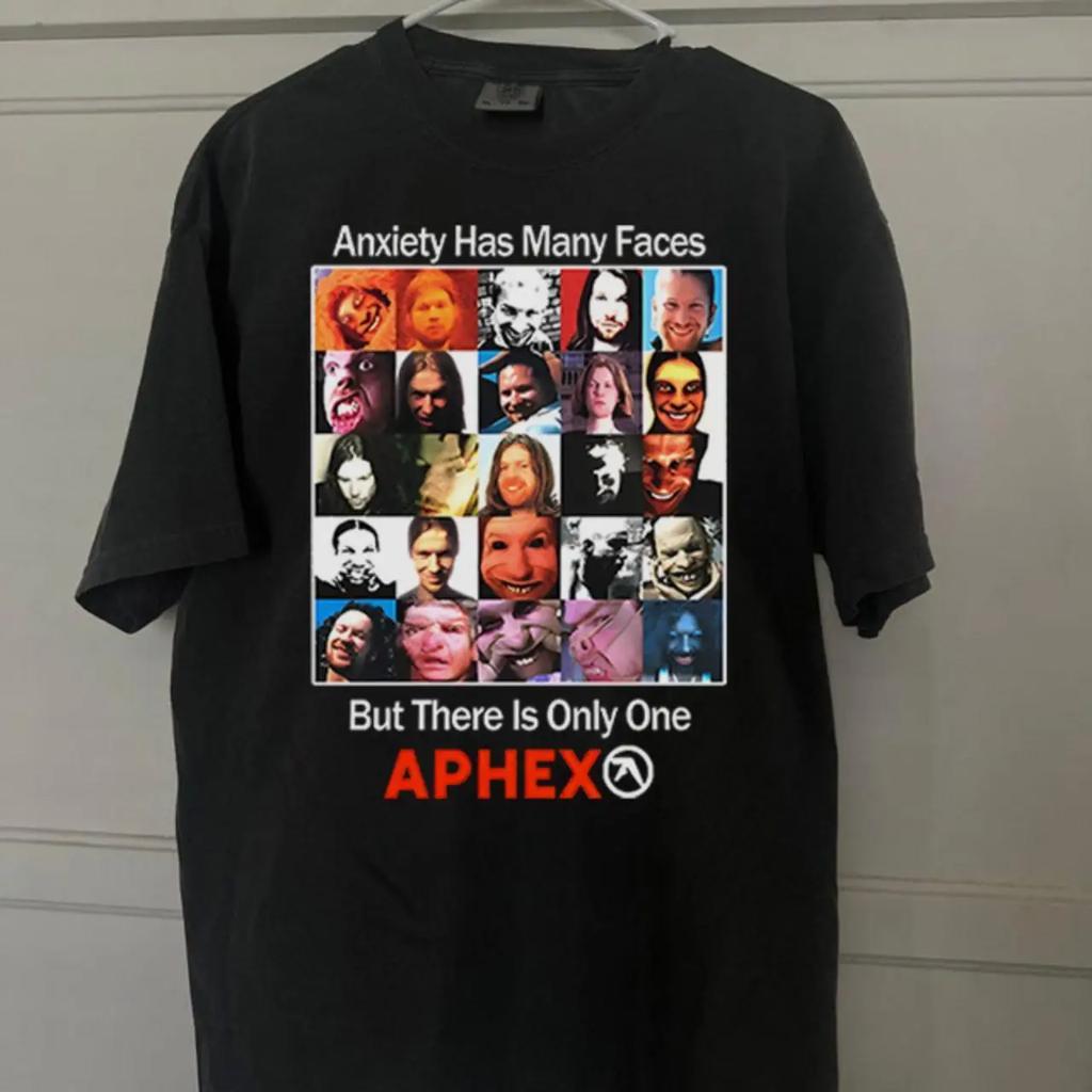 Aphex Twin Пародия Тревога Имеет Унисекс Лица Черная Унисекс Футболка Перепечатка Kh13670