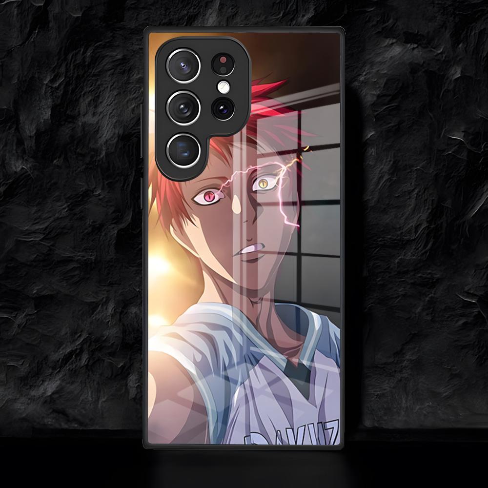 Чехол для телефона с аниме Kuroko No Basuke для Samsung S26 S25 Edge Ultra 24 23 22 21 Ultra Plus Fe A55 56 15 4G 5G Стеклянная крышка