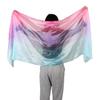 Long Belly Dance Veils Gradient Color Dancing Scarf Turban Hijabs Performance Shawl