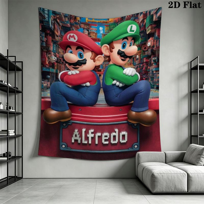 Mario Wall Tapestry Aesthetic Wall Hanging Printed Fabric Blanket Decorative Tapestries for Bedroom Living Room Home Decor