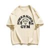 Powerhouse Gym Графическая печать Летние Хлопковые Мужские и Женские Футболки с Короткими Рукавами Уличная Мода