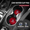 2Pcs Suede Leather Coaster Car Water Cup Anti-slip Pad Mat Auto Interior For Volvo XC60 XC90 V40 V60 S60 V50 V90 S80 C40 V70 C30