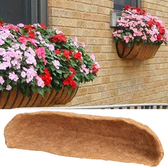 36/48-дюймовая цветочная корзина с вкладышем из кокосовой койры, прямоугольная складная дышащая настенная подвеска для цветочного горшка, корзина для растений, корыто для цветов, вставка из коврика из кокосового волокна