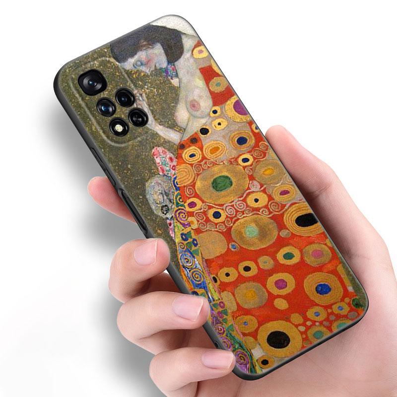 Черный силиконовый чехол для телефона Art Gustav Klimt для Xiaomi POCO X3 X4 NFC F5 M3 M4 M6 X5 X6 Pro F3 F4 GT 5G C55 C65 M5