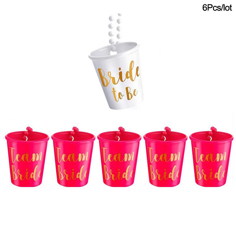 1 комплект Кружка Team Bride To Be Пластиковые стопки Ожерелье Принадлежности для девичника Свадьба Свадебный душ Украшения для девичника