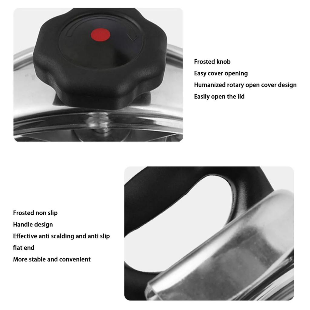 3L/4L/5L Aluminum Alloy Pressure Cooker, Explosion Proof Large Capacity Pressure Cooker for Gas Stove Home