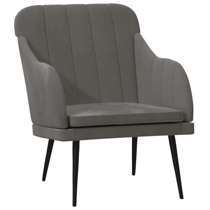 VidaXL Armchair Dark Grey 63x76x80 Cm Velvet 351455