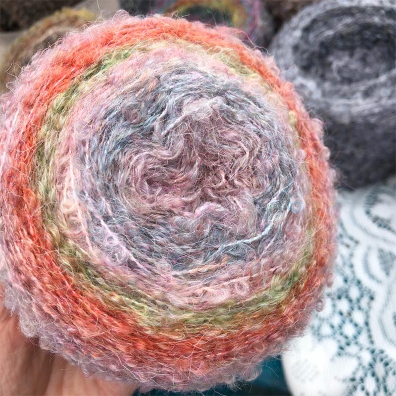 50 г/шт. свитер градиентного цвета, пушистая массивная пряжа средней толщины, массивная пряжа