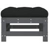 VidaXL Repose-pied de jardin avec coussin gris bois de pin massif, tabouret, repose-pied ottoman, tabouret de jardin, pouf, 825669
