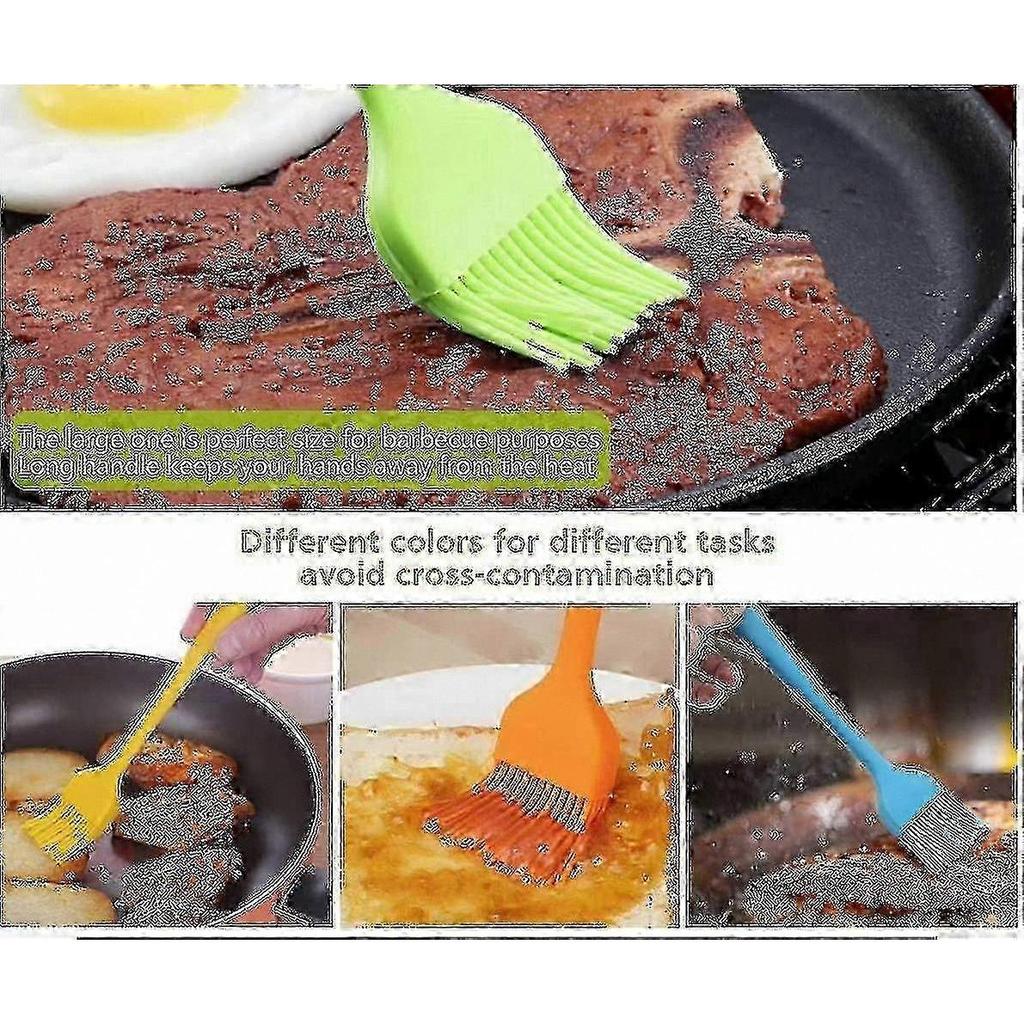 Food Grade Silicone Pastry Brush Set, Dishwasher Safe, 4-Pack for Baking & Cooking